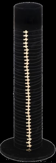 Simple Cross Bracelet, Black & Gold