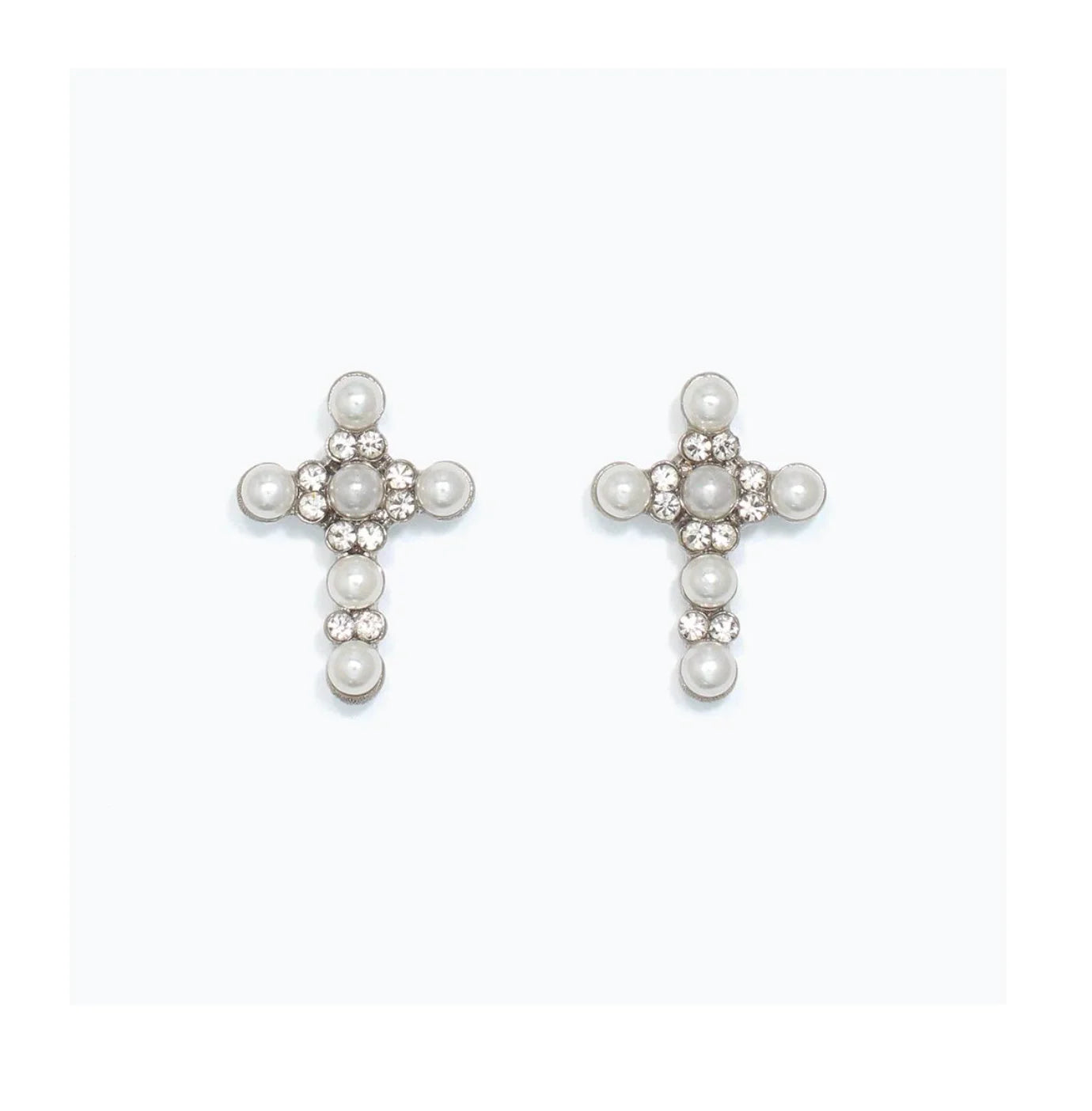 Earrings Pearl Crosses