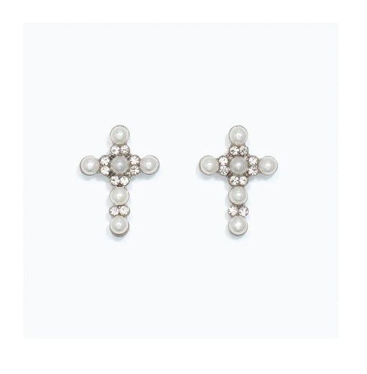 Earrings Pearl Crosses