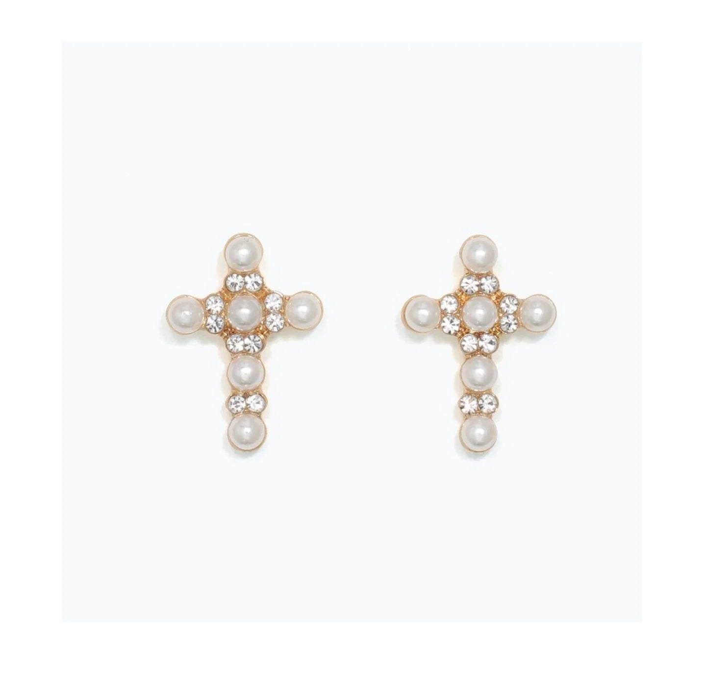 Earrings Pearl Crosses