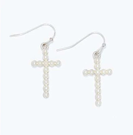 Earrings Classic Pearl Crosses