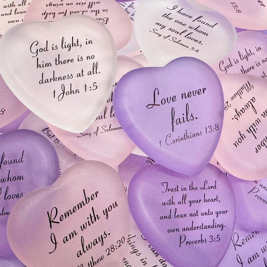 Assorted Scripture Heart Stone