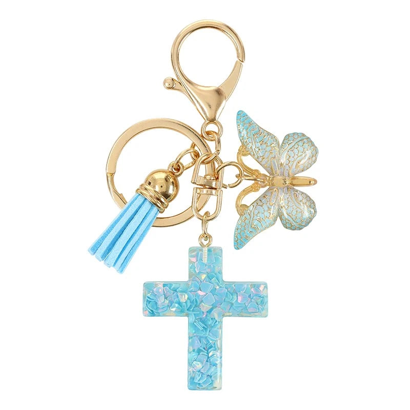 Cross Butterfly Keychains