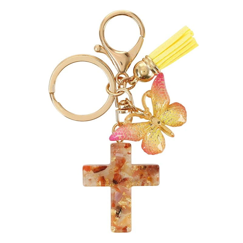 Cross Butterfly Keychains