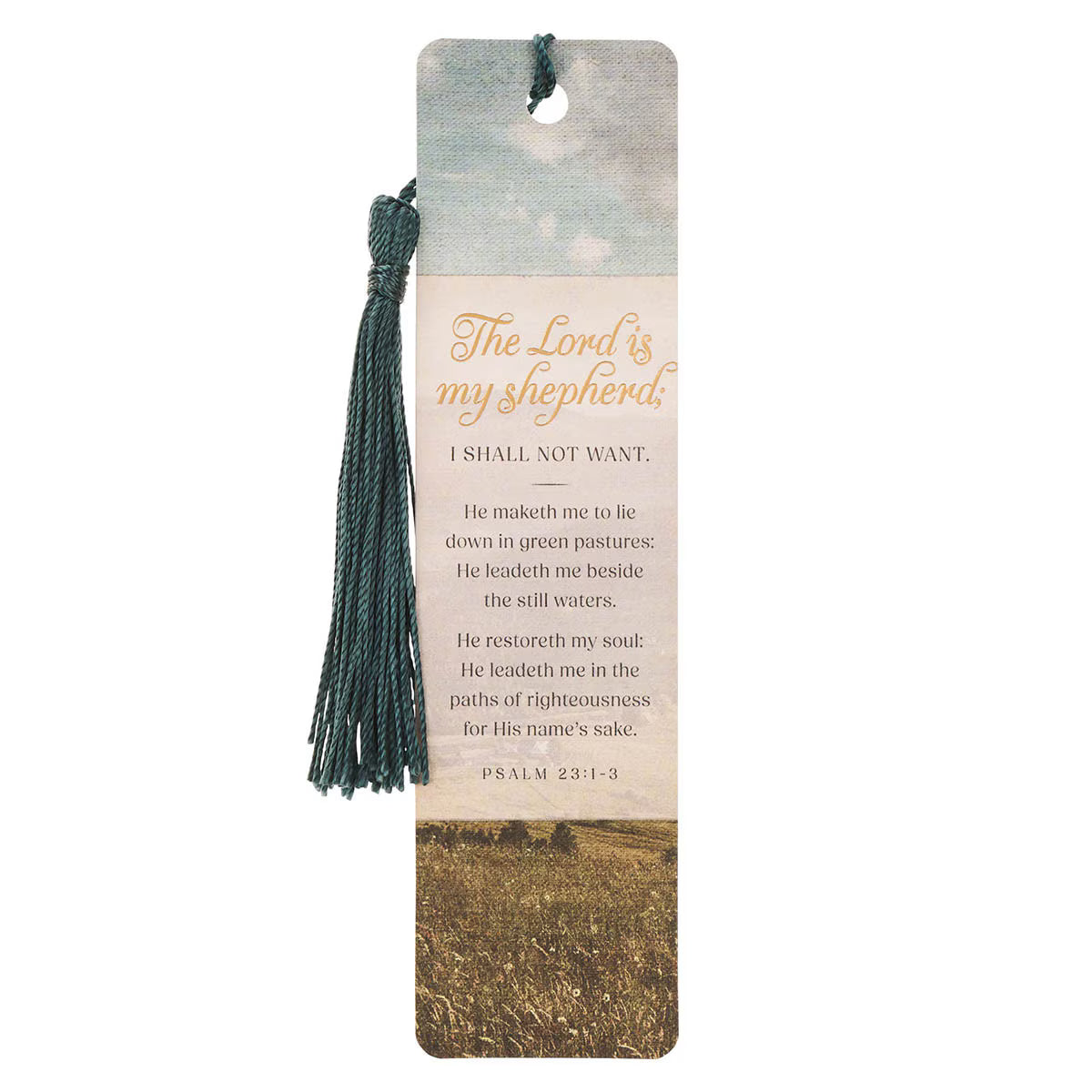 Psalm 23 Serene Pasture Bookmark with Tassel - Psalm 23:1-3