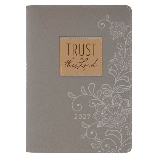 2027 I Can Do All This Truffle Brown Faux Leather Executive Planner with Zipper Closure - Philippians 4:13 (Copy)