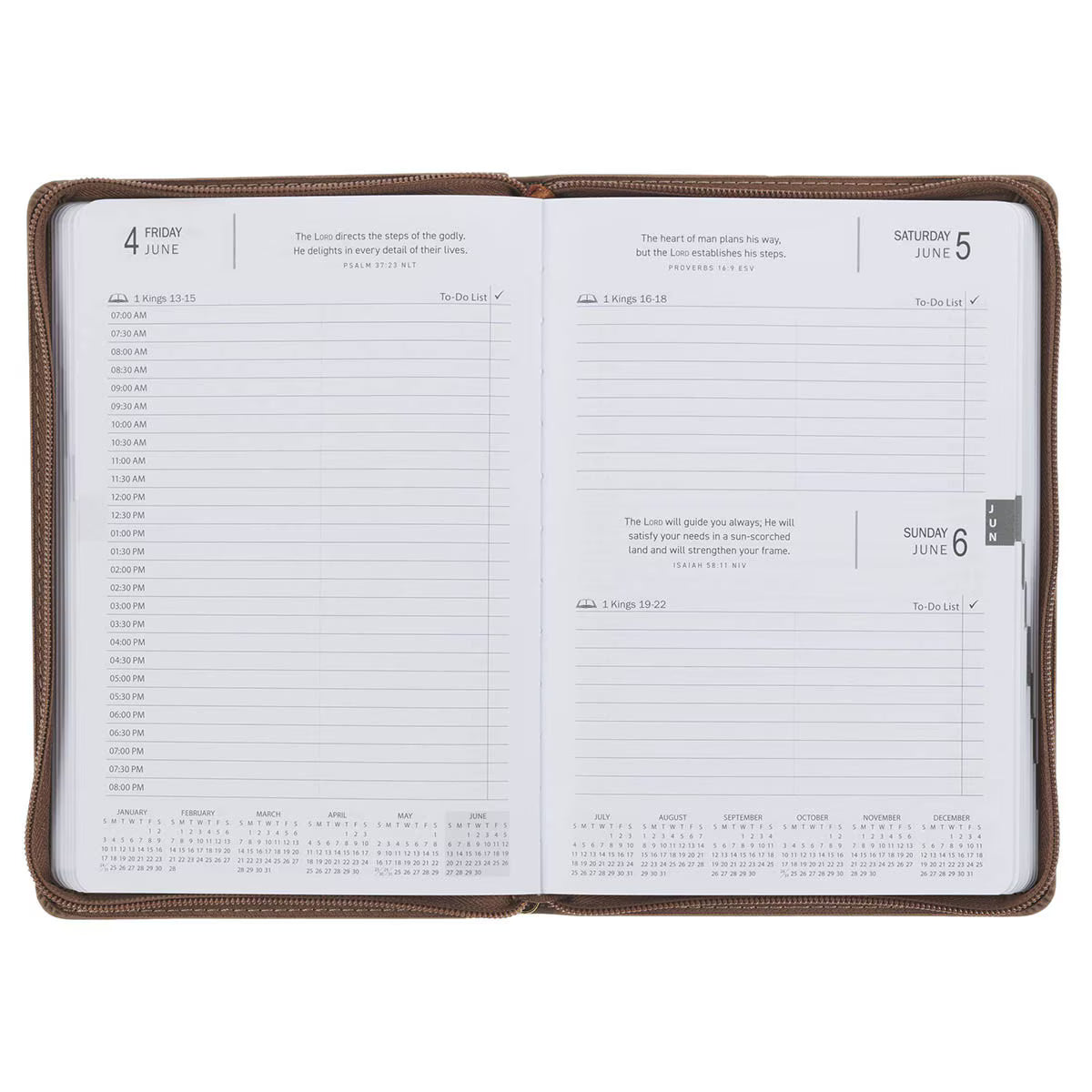 2027 I Can Do All This Truffle Brown Faux Leather Executive Planner with Zipper Closure - Philippians 4:13