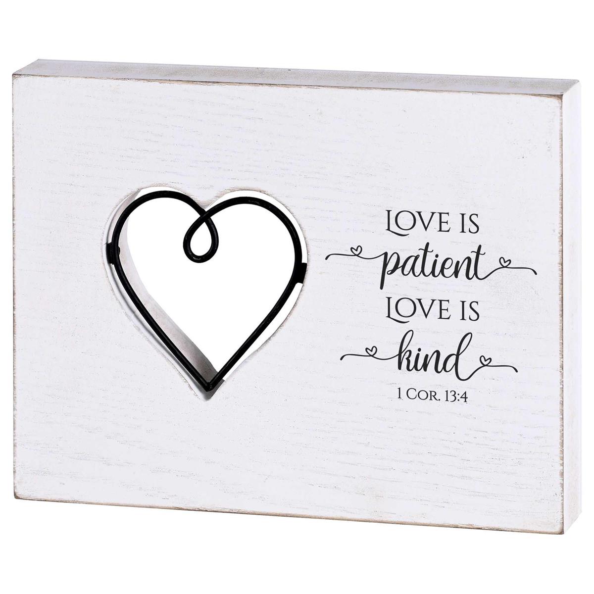 Tabletop Wire Plaque Love Is Kind Heart