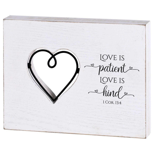 Tabletop Wire Plaque Love Is Kind Heart