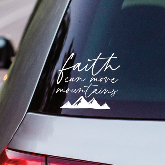 Faith Moves Mountains Vinyl Decal