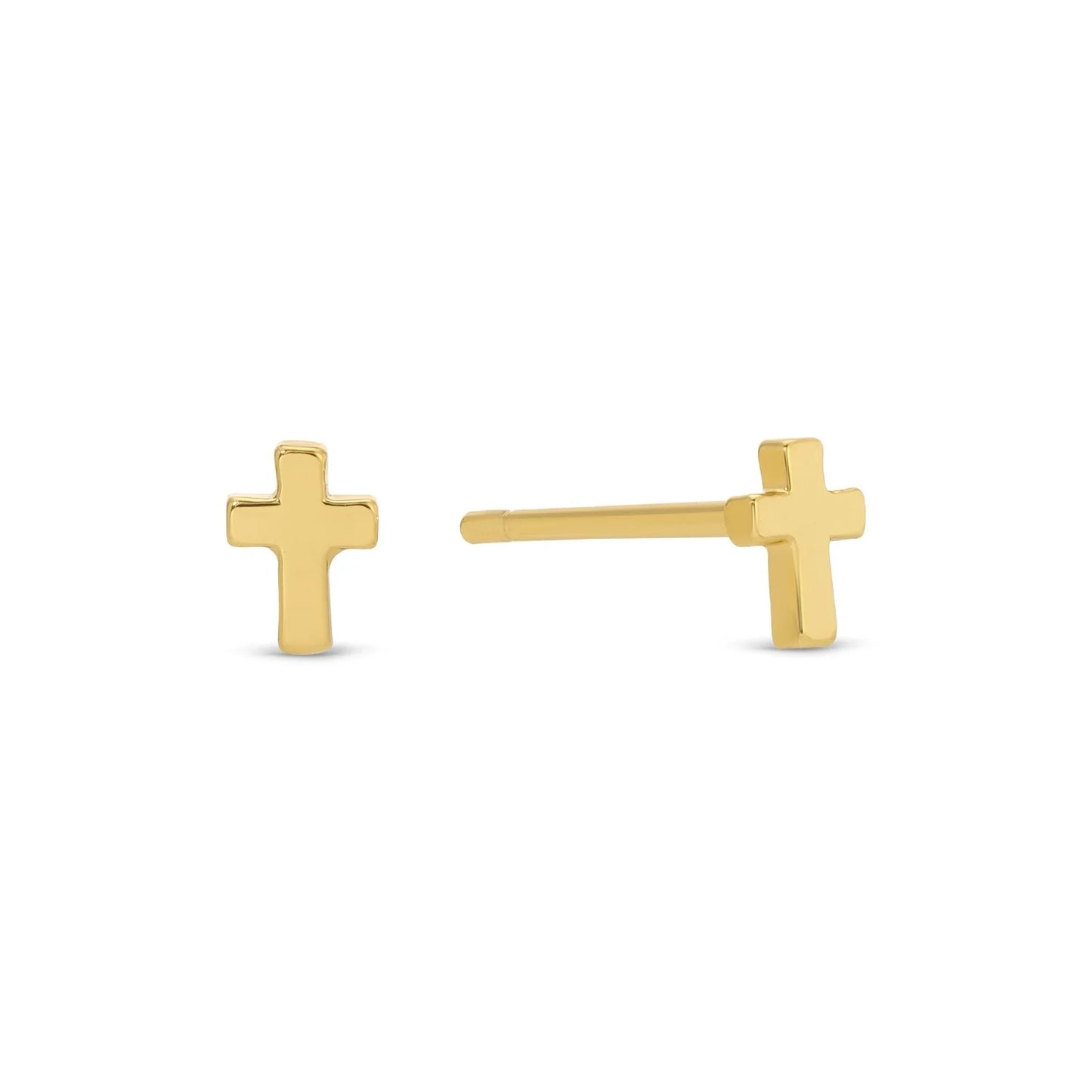 Earrings - Velvet Gift Stud Set- Cubic Zirconia Cross, Ball Cross, Plain Cross- Gold
