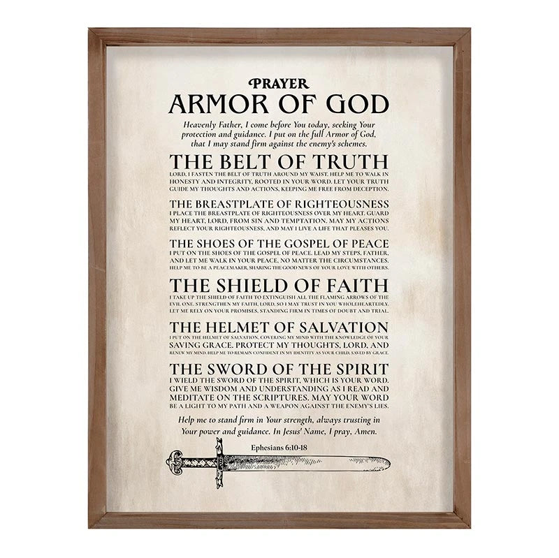 Armor of God Framed Art, 12" W x 16" H