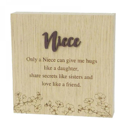 Niece Block Sign- 6"X6" Wood Grain Blocks