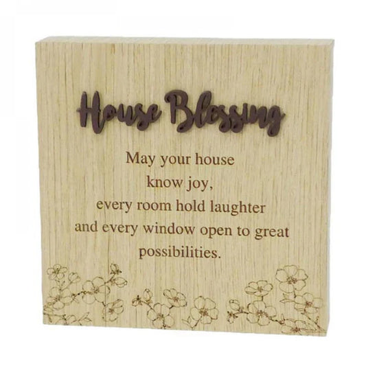 House Blessing Block Sign- 6"X6" Wood Grain Blocks