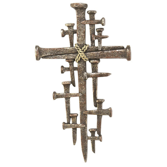 Wall Cross Nails Resin 12in