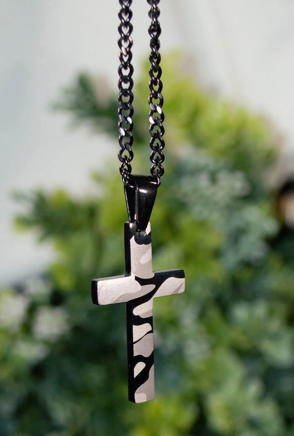 Cross Necklace Camo/Black - Eden Merry Necklace
