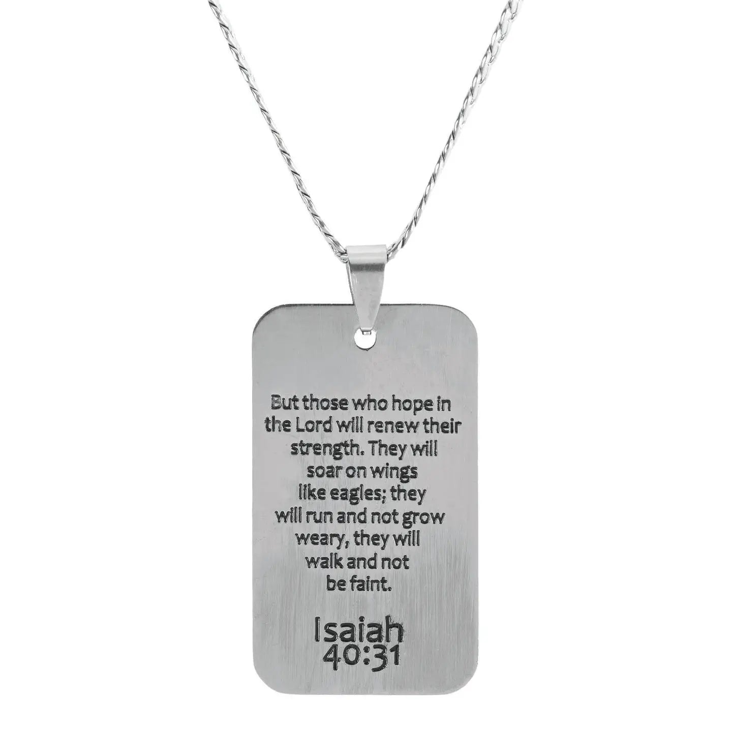 Isaiah 40:31 Dogtag Stainless Steel 24"