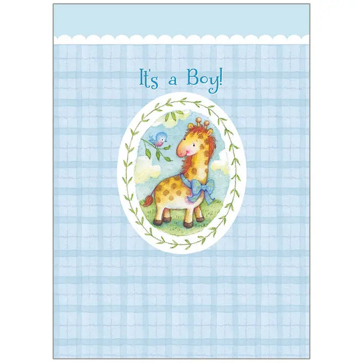 Baby Boy Giraffe - Faith Baby Boy Card- SCD110128