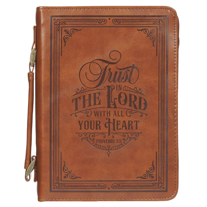 Bible Cover Classic Brown Trust in the Lord Prov. 3:5, XL