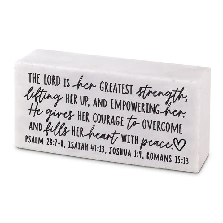 Plaque Block the Lord Is Her Strength