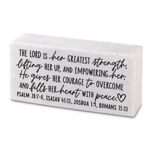 Plaque Block the Lord Is Her Strength