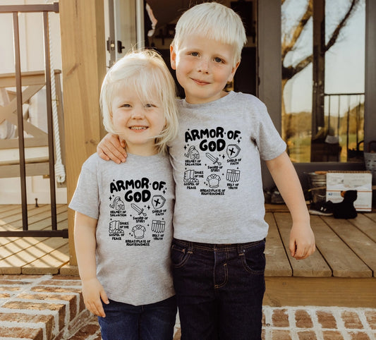 Armor of God toddler Tee-Heather Grey