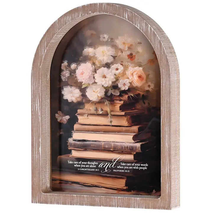 Framed Arch Take Care of Thoughts 11X15