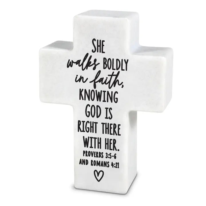 Mini Inspire Cross She Walks Boldly