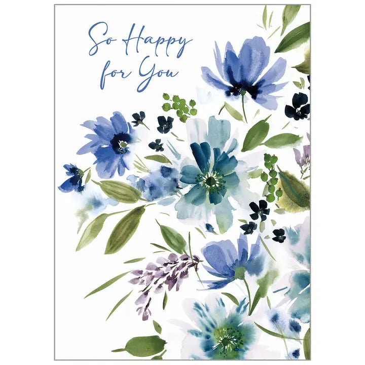 Happy Blue Flowers - Faith Congratulations Card- SVD112109