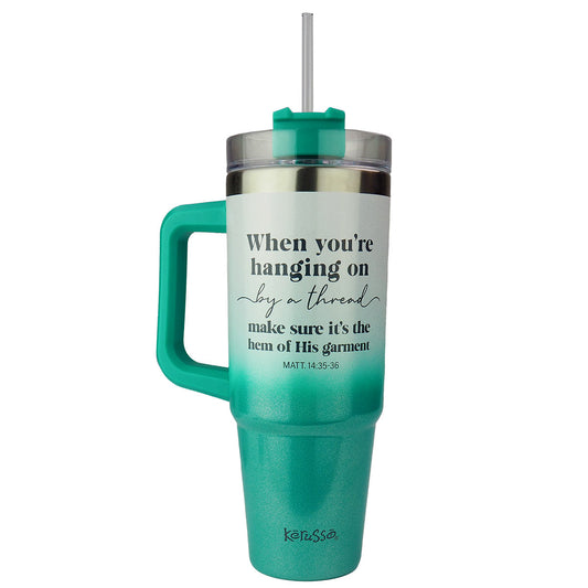 Kerusso 30 oz Stainless Steel Mug with Straw Hemmed