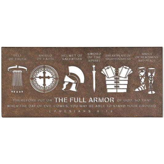 Wall Plaque Metal Armor of God 20" X 9"