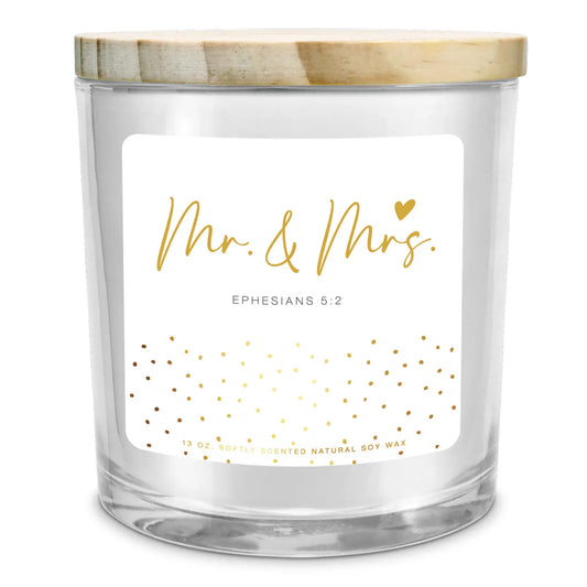 Clearance- Soy Candle Mr and Mrs 13oz Ephesians 5