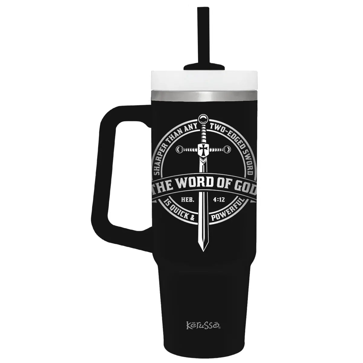 Kerusso 30 oz Stainless Steel Mug with Straw Word of God