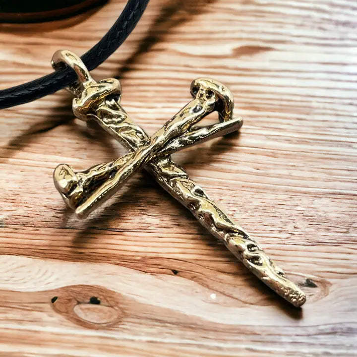 Rugged Nail Cross on Cord