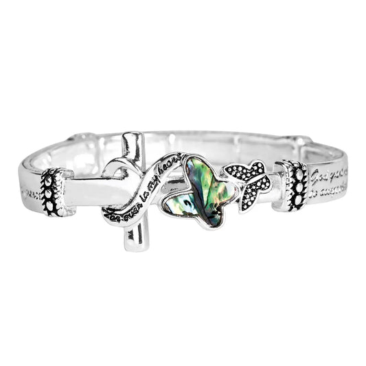 Stretch Bracelet Abalone Serenity Prayer