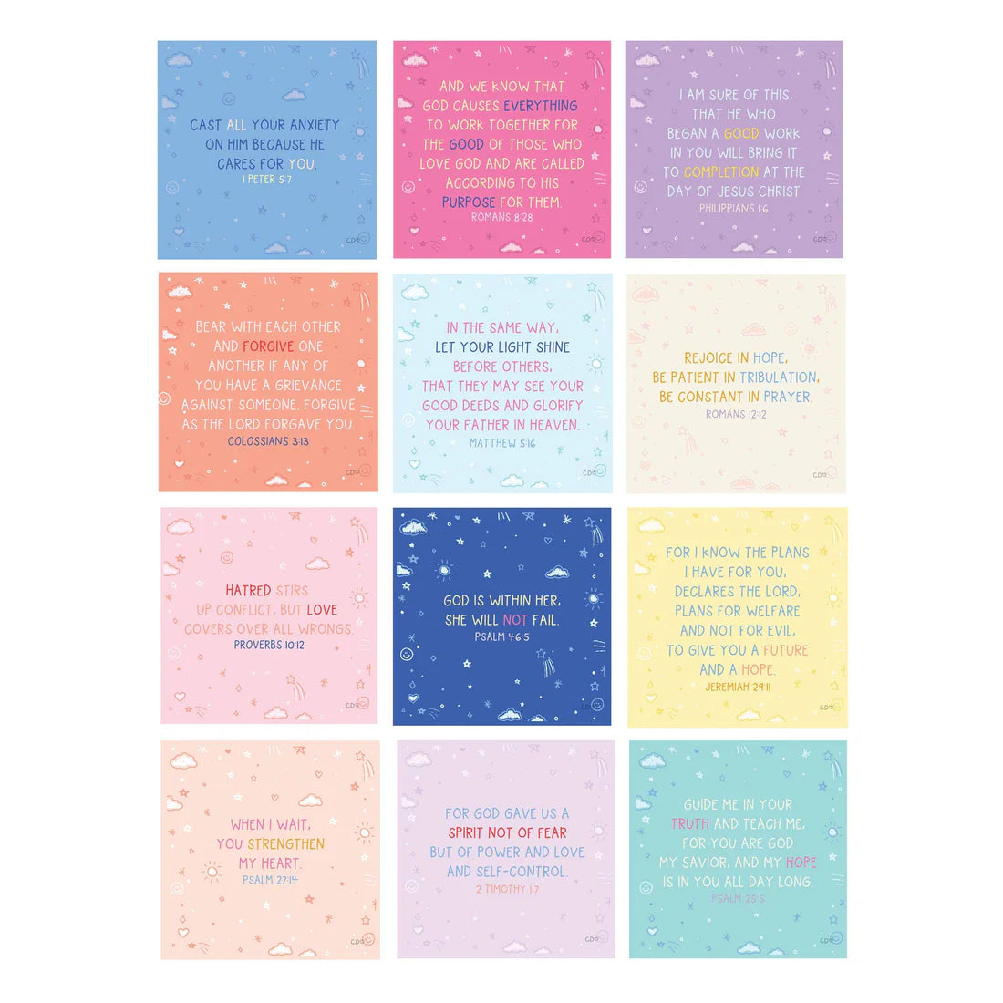 Verses For Daughters – Bible Verse Card Set with Display Stand