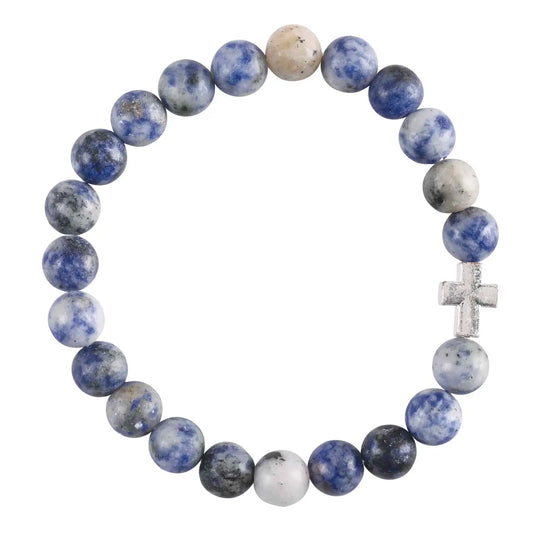 Bracelet Sodalite Brazilian Stone Cross