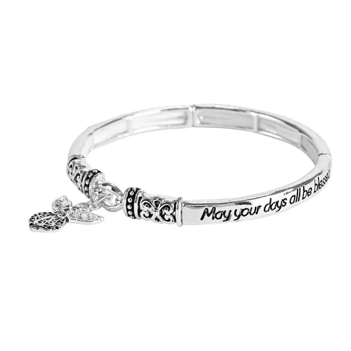Bracelet Blessed Engraved Angel Tile