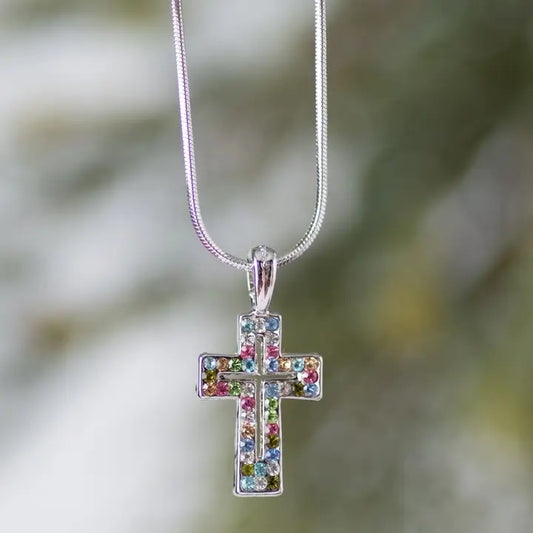 Open Cross Multi Pendant Necklace - Eden Merry Necklace