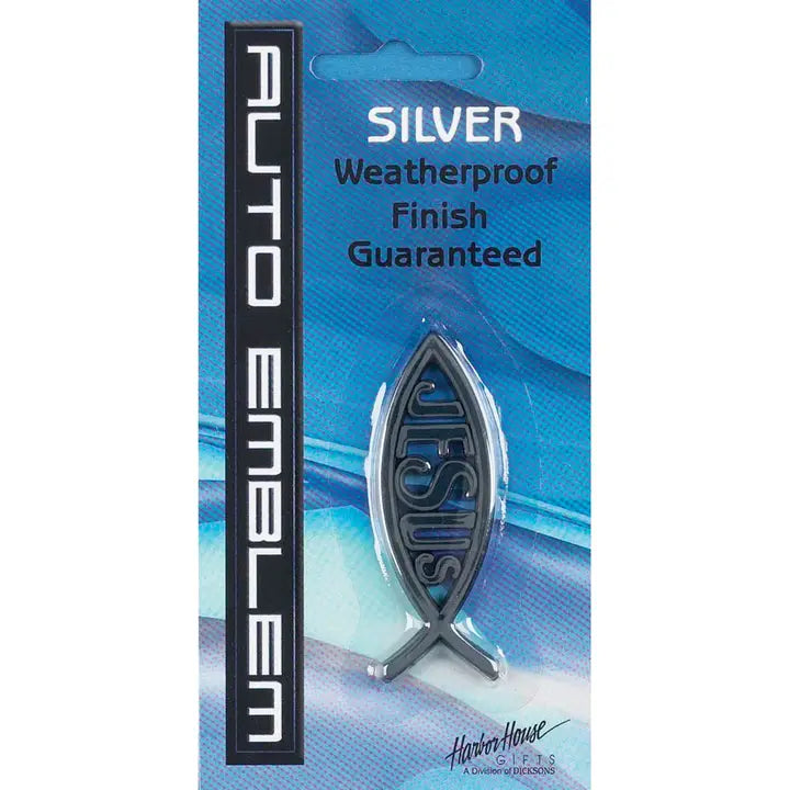 Auto Emblem Fish /Jesus, Small, Silver
