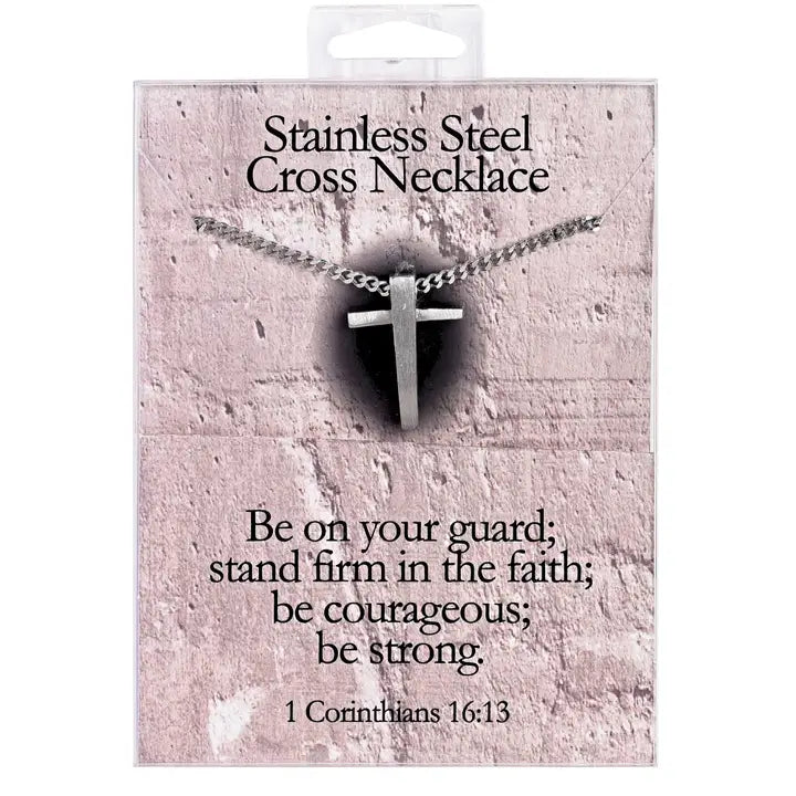 Necklace 1Corinthians 16 Oxide Cross, 24L