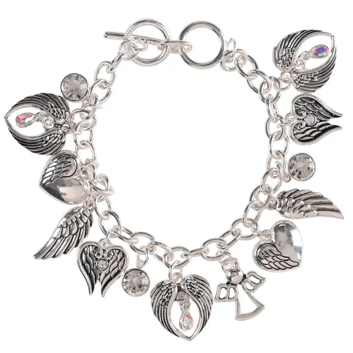 Bracelet Multi Angel Wing Silver Plate