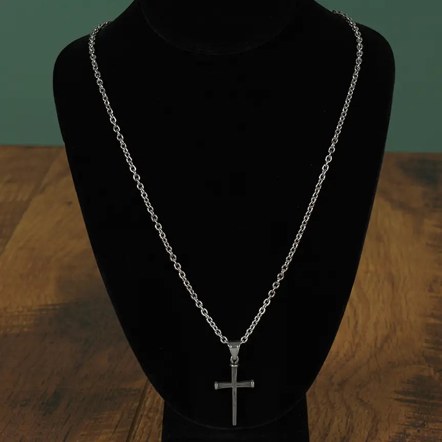 Man of God Necklace Cross Stainless Steel