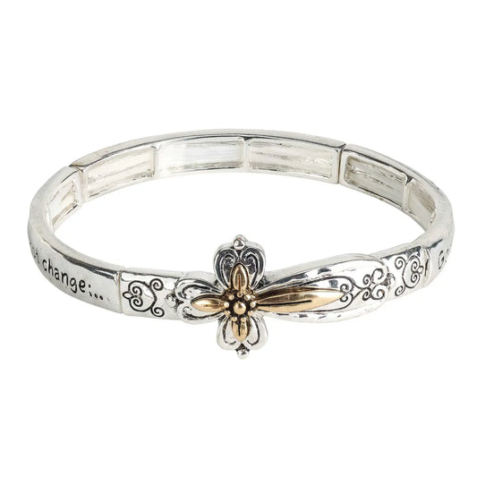 Serenity Prayer Sideways Cross Bracelet
