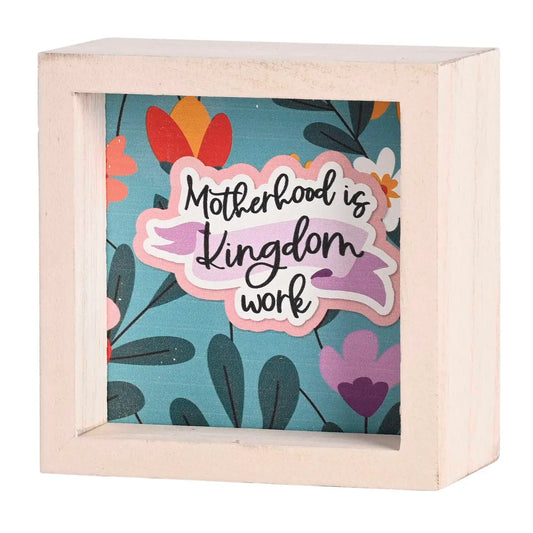 Tabletop 2 Sided Art Motherhood Is 4x4