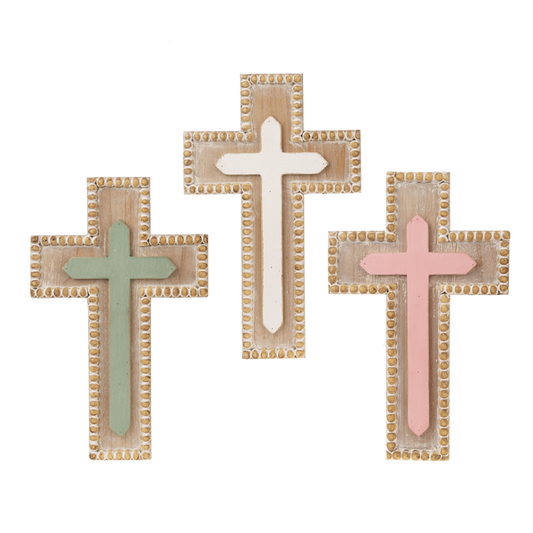 Pastel Beaded Edge Wall Cross