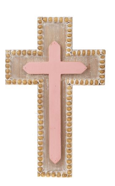 Pastel Beaded Edge Wall Cross