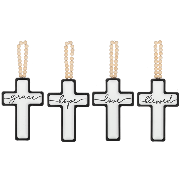 Love, Blessed, Hope, Grace Cross Ornament