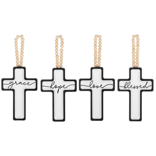 Love, Blessed, Hope, Grace Cross Ornament