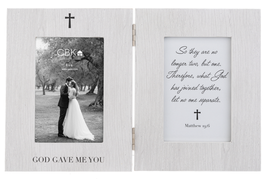 God Gave Me You with Bible Verse 4x6 Dual Frame